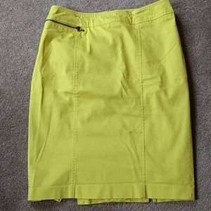 Neon yellow pencil skirt